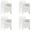 trädgårdsstolar med kuddar 4 st Vit Poly Rattan vidaXL 53 x 49 x 85 cm – miniatyr 2