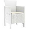 trädgårdsstolar med kuddar 4 st Vit Poly Rattan vidaXL 53 x 49 x 85 cm – miniatyr 4