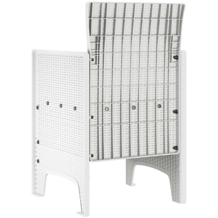 trädgårdsstolar med kuddar 4 st Vit Poly Rattan vidaXL 53 x 49 x 85 cm – bild 5