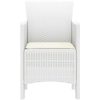 trädgårdsstolar med kuddar 4 st Vit Poly Rattan vidaXL 53 x 49 x 85 cm – miniatyr 6