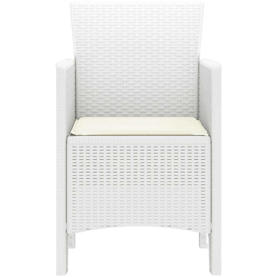 trädgårdsstolar med kuddar 4 st Vit Poly Rattan vidaXL 53 x 49 x 85 cm – bild 6