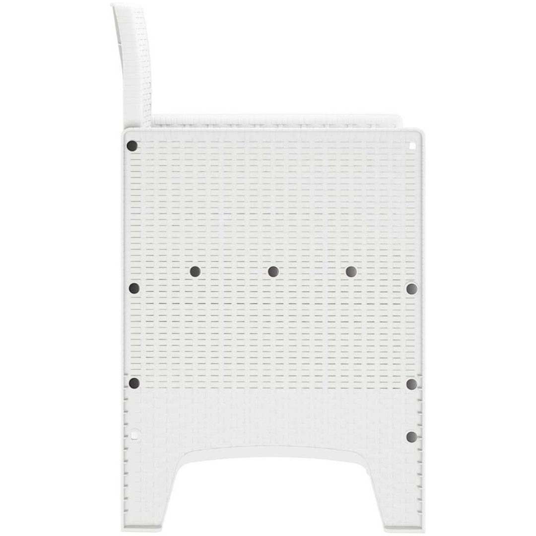 trädgårdsstolar med kuddar 4 st Vit Poly Rattan vidaXL 53 x 49 x 85 cm – bild 7