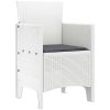 Trädgårdsstolar med kuddar 4 st Vita Poly Rattan vidaXL 53 x 49 x 85 cm – miniatyr 4