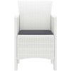 Trädgårdsstolar med kuddar 4 st Vita Poly Rattan vidaXL 53 x 49 x 85 cm – miniatyr 6