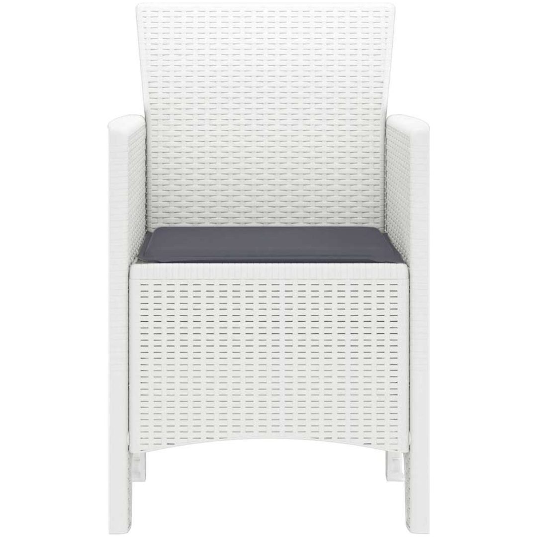 Trädgårdsstolar med kuddar 4 st Vita Poly Rattan vidaXL 53 x 49 x 85 cm – bild 6