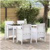 Trädgårdsstolar med kuddar 4 st Vita Poly Rattan vidaXL 53 x 49 x 85 cm – miniatyr 1