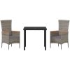 Trädgårdsstolar med kudde 3 pcs Grå vidaXL 80 x 80 x 73 cm – miniatyr 7