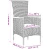 Trädgårdsstolar med kudde 3 pcs Grå vidaXL 80 x 80 x 73 cm – miniatyr 10