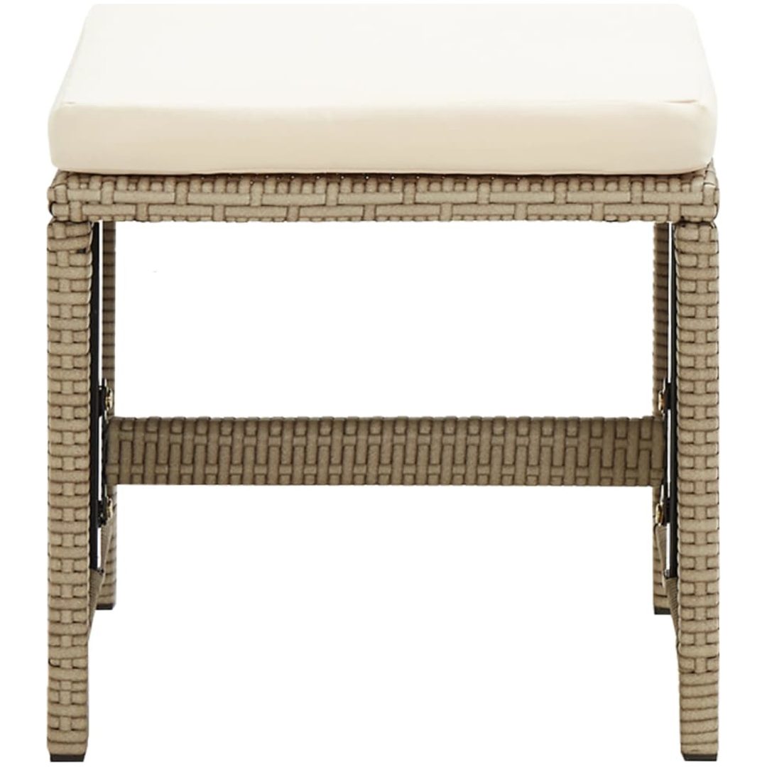 Trädgårdsstolar med pallar 2 st konstrotting beige vidaXL – bild 11