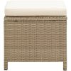 Trädgårdsstolar med pallar 2 st konstrotting beige vidaXL – miniatyr 12