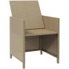 Trädgårdsstolar med pallar 2 st konstrotting beige vidaXL – miniatyr 4