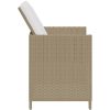 Trädgårdsstolar med pallar 2 st konstrotting beige vidaXL – miniatyr 5