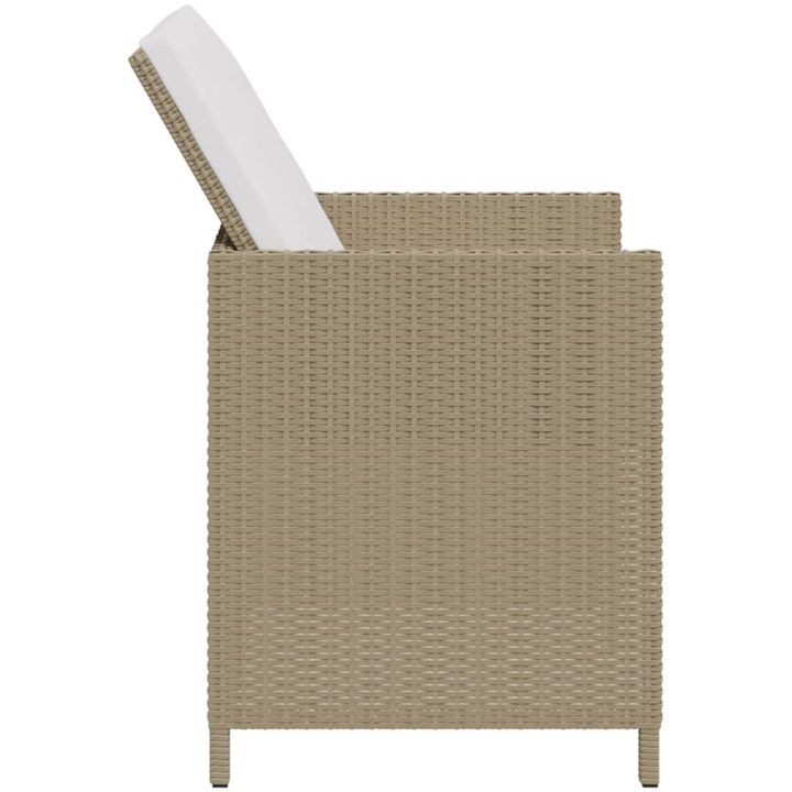 Trädgårdsstolar med pallar 2 st konstrotting beige vidaXL – bild 5