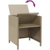 Trädgårdsstolar med pallar 2 st konstrotting beige vidaXL – miniatyr 7
