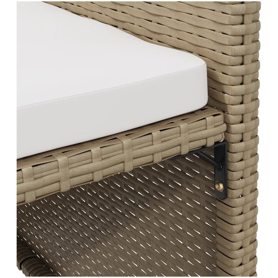 Trädgårdsstolar med pallar 2 st konstrotting beige vidaXL – bild 8