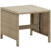 Trädgårdsstolar med pallar 2 st konstrotting beige vidaXL – miniatyr 10