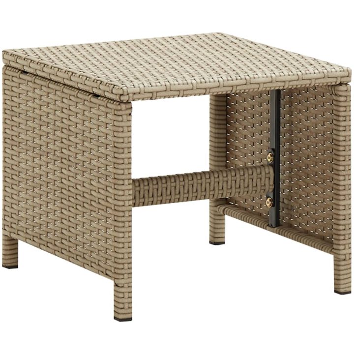 Trädgårdsstolar med pallar 2 st konstrotting beige vidaXL – bild 10