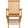 Trädgårdsstolar med röda dynor 3 st massivt teakträ vidaXL – miniatyr 4
