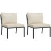 Trädgårdsstolar med sandfärgade dynor 2 st 60x74x79 cm stål vidaXL – miniatyr 2