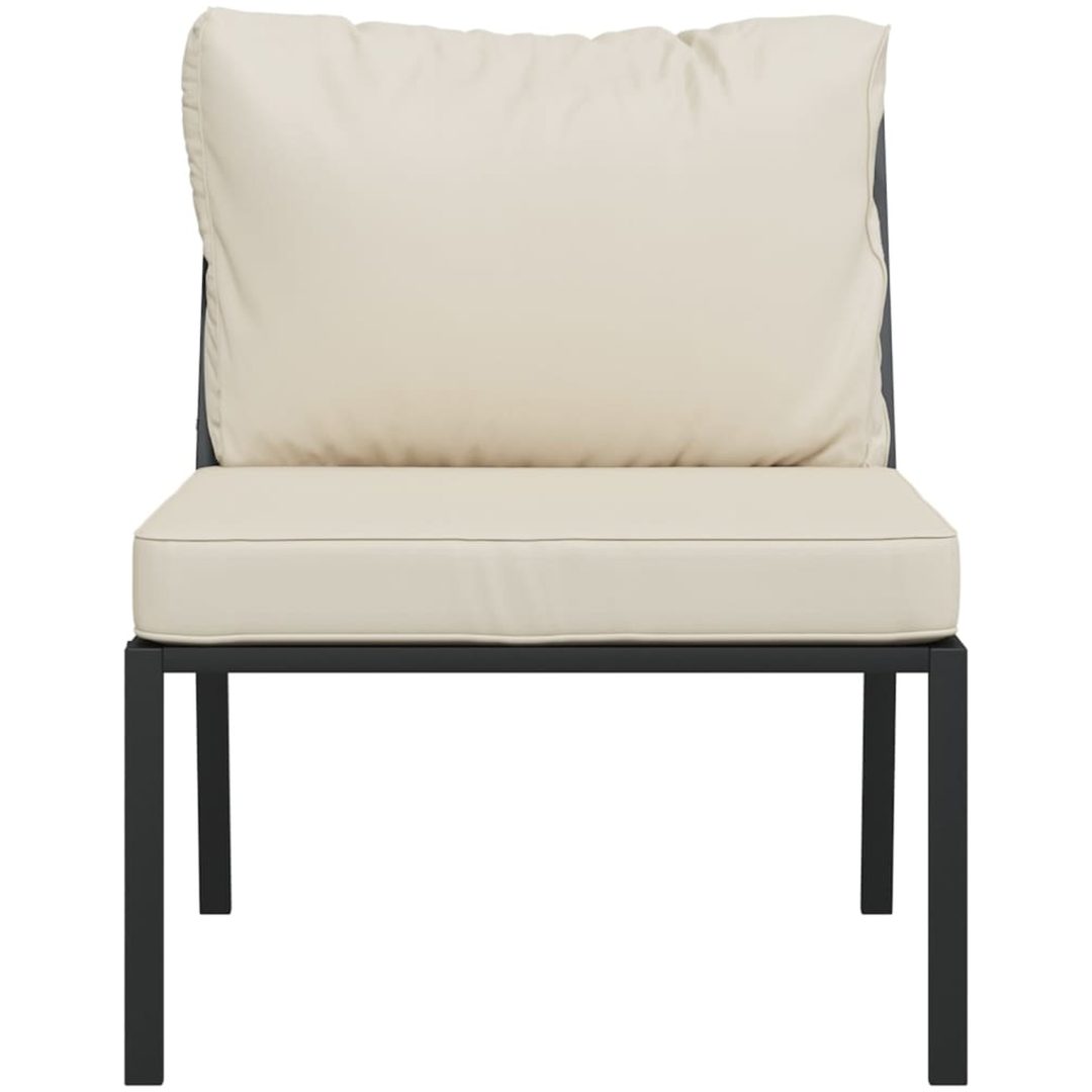 Trädgårdsstolar med sandfärgade dynor 2 st 60x74x79 cm stål vidaXL – bild 4