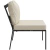 Trädgårdsstolar med sandfärgade dynor 2 st 60x74x79 cm stål vidaXL – miniatyr 5