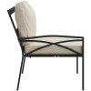 Trädgårdsstolar med sandfärgade dynor 2 st 62x75x79 cm stål vidaXL – miniatyr 5