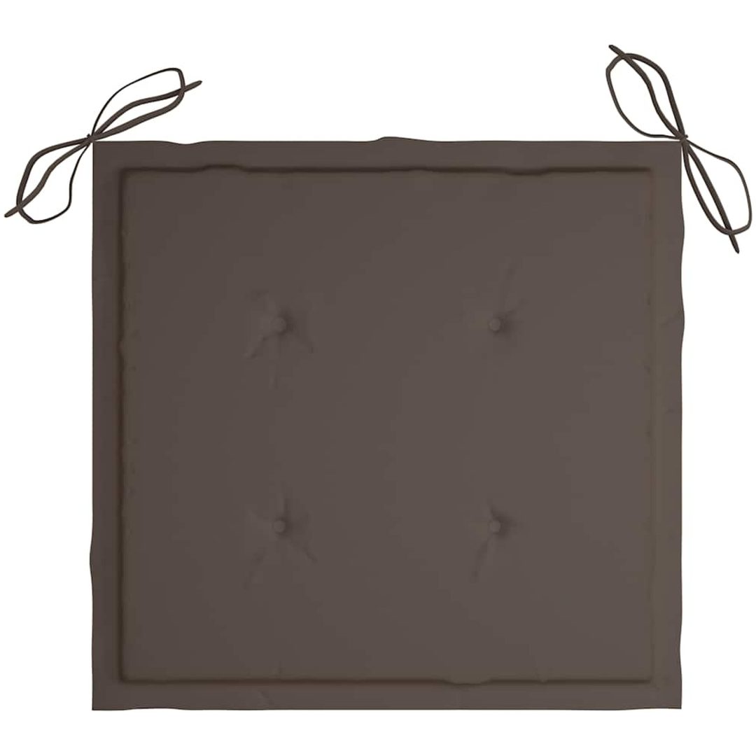 Trädgårdsstolar med taupe dynor 2 st massivt teakträ vidaXL – bild 9