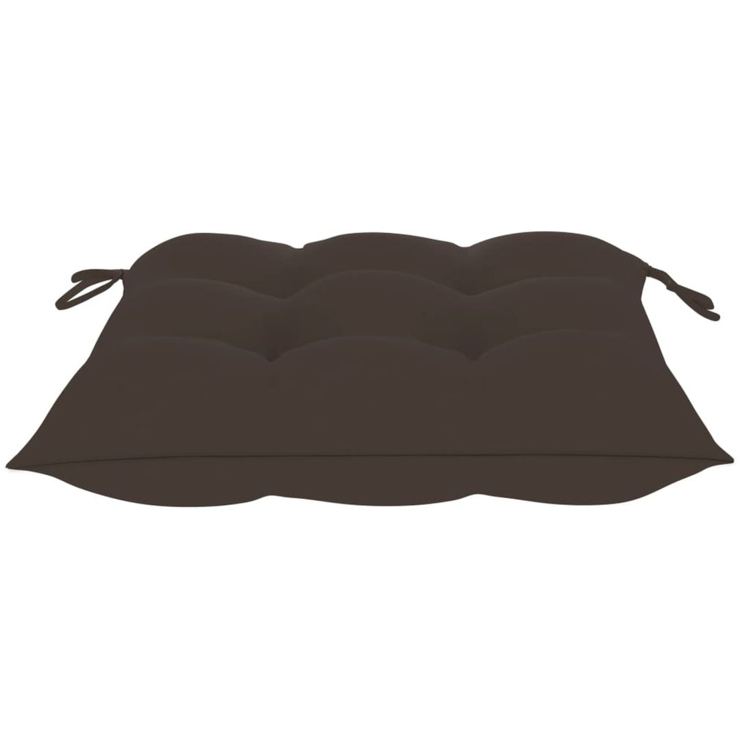 Trädgårdsstolar med taupe dynor 4 st massiv teak vidaXL – bild 9