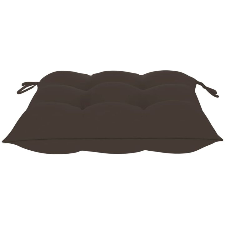 Trädgårdsstolar med taupe dynor 4 st massiv teak vidaXL – bild 9