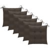 Trädgårdsstolar med taupe dynor 6 st massiv teak vidaXL – miniatyr 7