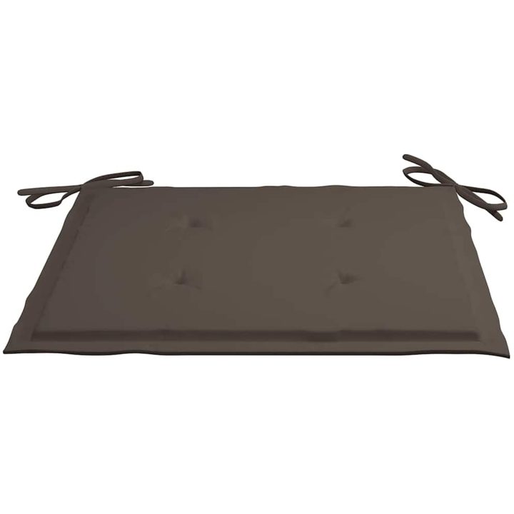 Trädgårdsstolar med taupe dynor 8 st massiv teak vidaXL – bild 8