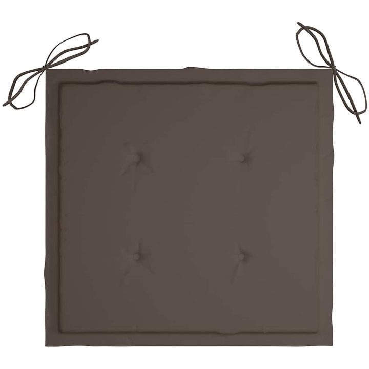 Trädgårdsstolar med taupe dynor 8 st massiv teak vidaXL – bild 9