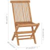Trädgårdsstolar med vinröda dynor 2 st massiv teak vidaXL – miniatyr 11