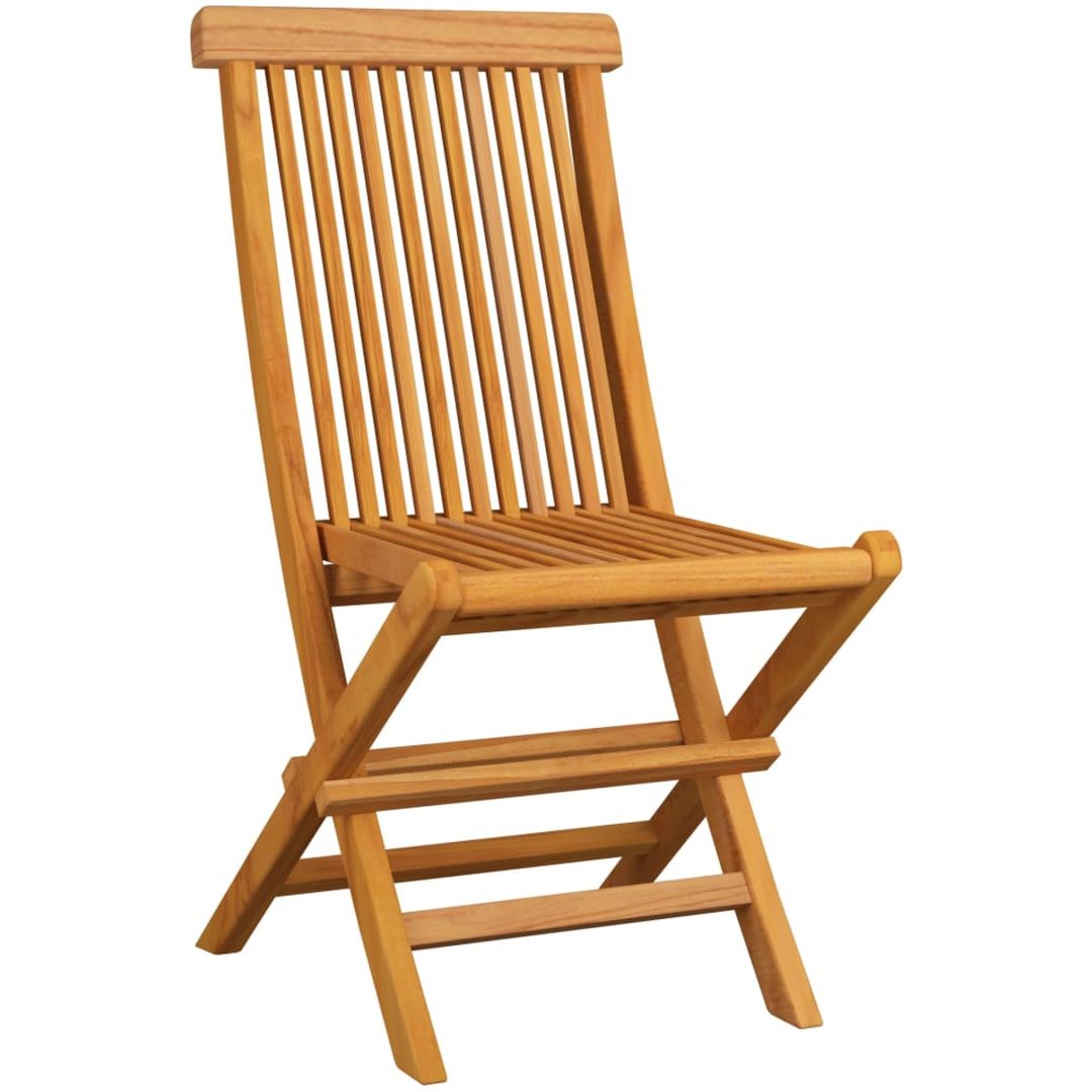 Trädgårdsstolar med vinröda dynor 4 st massiv teak vidaXL – bild 4