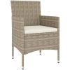 Trädgårdsstolar och pallar 4 delar konstrotting beige vidaXL – miniatyr 3