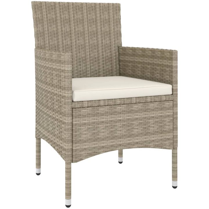 Trädgårdsstolar och pallar 4 delar konstrotting beige vidaXL – bild 3