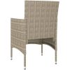 Trädgårdsstolar och pallar 4 delar konstrotting beige vidaXL – miniatyr 6