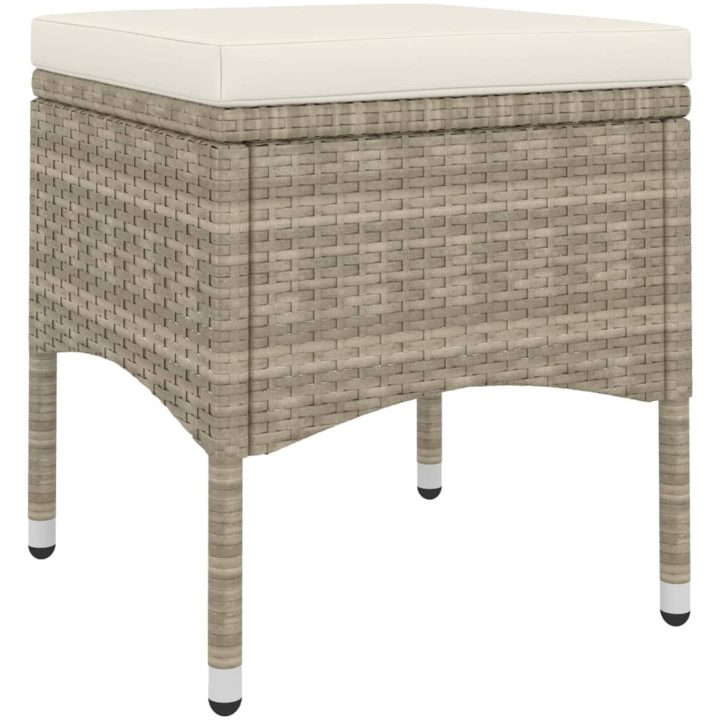 Trädgårdsstolar och pallar 4 delar konstrotting beige vidaXL – bild 7