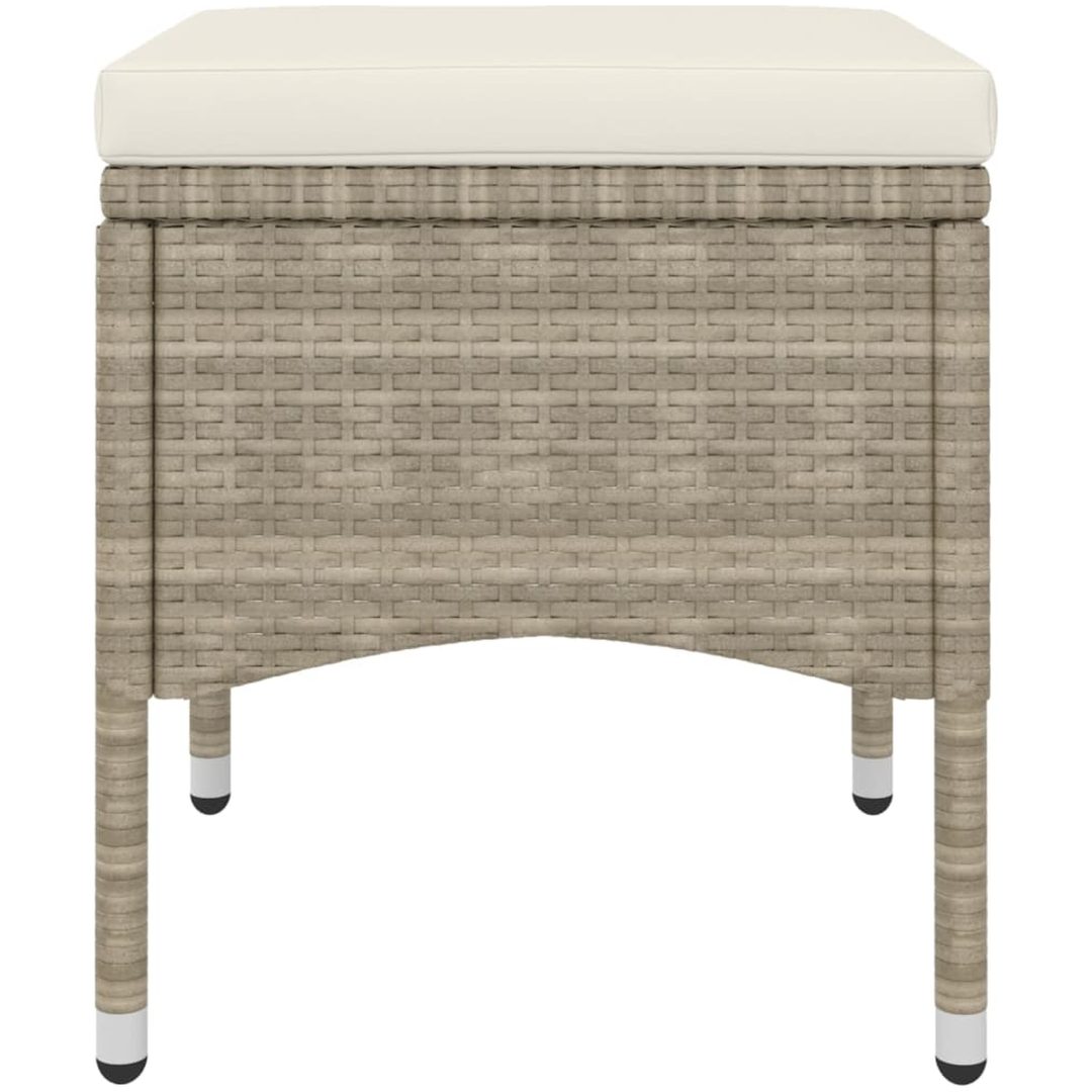 Trädgårdsstolar och pallar 4 delar konstrotting beige vidaXL – bild 8