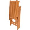 Trädgårdsstolar rödrutiga dynor 4 st massiv teak vidaXL – miniatyr 5