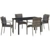 Trädgårdsstolar Set med kudde med kudde 5 pcs Grå vidaXL 140 x 70 x 73 cm – miniatyr 2