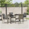 Trädgårdsstolar Set med kudde med kudde 5 pcs Grå vidaXL 140 x 70 x 73 cm – miniatyr 4