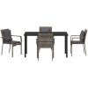 Trädgårdsstolar Set med kudde med kudde 5 pcs Grå vidaXL 140 x 70 x 73 cm – miniatyr 7
