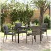 Trädgårdsstolar Set med kudde med kudde 5 pcs Grå vidaXL 140 x 70 x 73 cm – miniatyr 1
