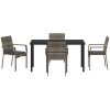 Trädgårdsstolar Set om 4 med kudde 5 pcs Grå vidaXL 140 x 70 x 73 cm – miniatyr 6