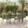 Trädgårdsstolar Set om 4 med kudde 5 pcs Grå vidaXL 140 x 70 x 73 cm – miniatyr 1