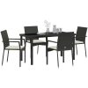 Trädgårdsstolar Set om 4 med kudde 5 pcs Svart vidaXL 140 x 70 x 73 cm – miniatyr 3