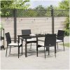 Trädgårdsstolar Set om 4 med kudde 5 pcs Svart vidaXL 140 x 70 x 73 cm – miniatyr 4