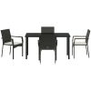 Trädgårdsstolar Set om 4 med kudde 5 pcs Svart vidaXL 140 x 70 x 73 cm – miniatyr 7