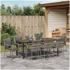 Trädgårdsstolar Set om 4 med kudde med kudde 9 pcs Grå vidaXL 200 x 80 x 73 cm – miniatyr 4